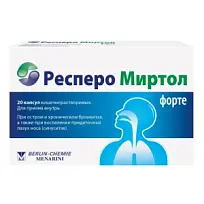 Купить: Респеро Миртол Форте 300 мг 20 шт капсулы кишечнорастворимые
