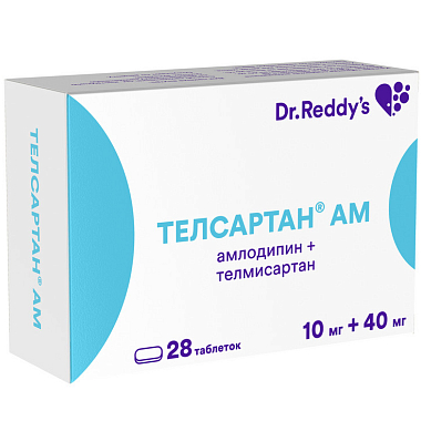 Купить Телсартан АМ 10 мг + 40 мг 28 шт таблетки