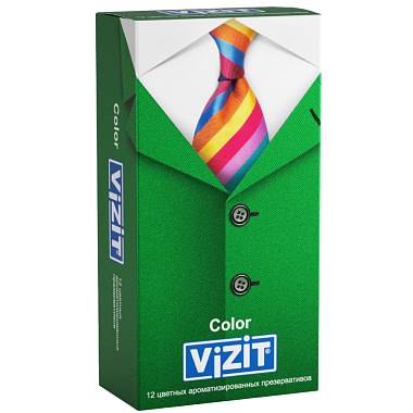 Купить Vizit Color 12 шт презервативы цветные ароматизированные