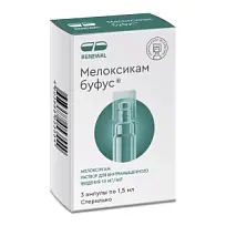 Купить: Мелоксикам буфус Реневал 10 мг/мл 1,5 мл 3 шт раствор для внутримышечного введения