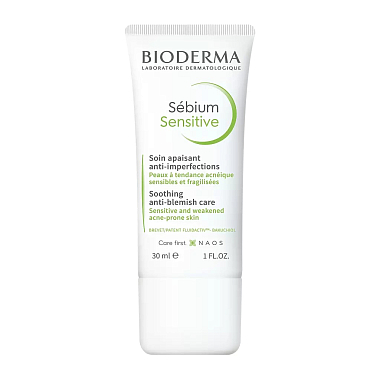 Купить Bioderma Sebium Sensitive 30 мл крем увлажняющий успокаивающий для проблемной кожи лица
