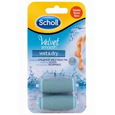 Купить Scholl Velvet Smooth Wet & Dry 2 шт сменная насадка для роликовой пилки ролики средней жесткости