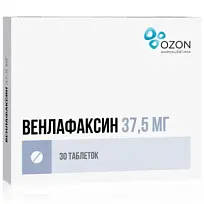 Купить: Венлафаксин 37,5 мг 30 шт таблетки