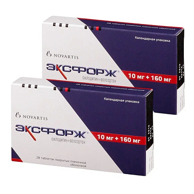 Купить Набор 2 уп. Эксфорж 10мг+160мг 28 шт таб