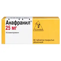 Купить: Анафранил 25 мг 30 шт таблетки покрытые оболочкой