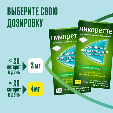 Купить Никоретте 4 мг 30 шт резинка жевательная лекарственная свежая мята