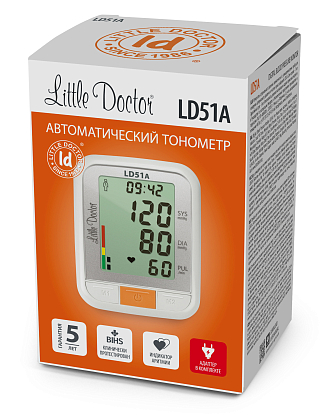 Купить Little Doctor LD-51A тонометр автоматический на плечо с адаптером и манжетой 25-36 см