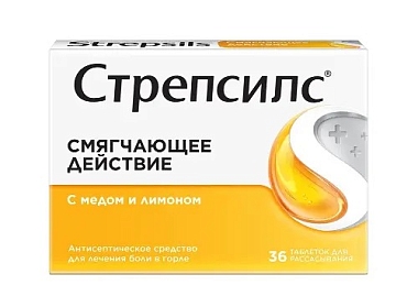 Купить Стрепсилс 36 шт таблетки для рассасывания мед-лимон