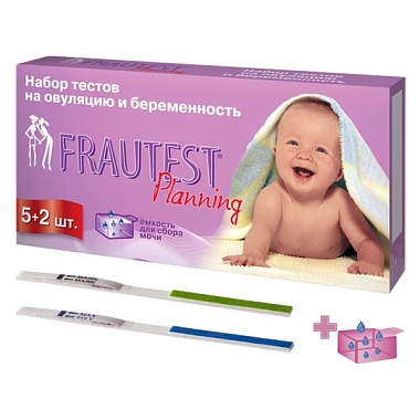 Купить Frautest Planning набор тестов 5 шт тест на овуляцию и 2 шт тест для определения беременности