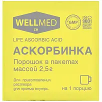 Купить: Аскорбинка Life Аsсorbiс acid 2,5 г 1 шт порошок в пакетах для приготовления раствора для приема внутрь