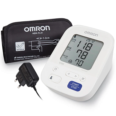 Купить Omron M3 Comfort (HEM-7155-ALRU) тонометр автоматический с адаптером + универсальная манжета