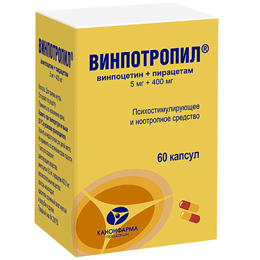 Купить Винпотропил 5 мг + 400 мг 60 шт капсулы