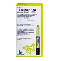 Купить: Тресиба ФлексПен 100 МЕ/мл 3 мл 5 шт раствор для подкожного введения шприц-ручка