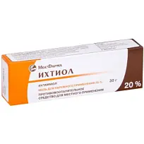 Купить: Ихтиоловая 20 % 30 г мазь для наружного применения