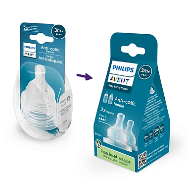 Купить Philips Avent Anti-colic 2 шт соска силиконовая средний поток с 3 месяцев