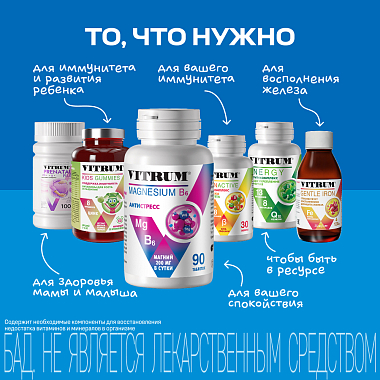 Купить Витрум Магний В6 90 шт таблетки покрытые оболочкой
