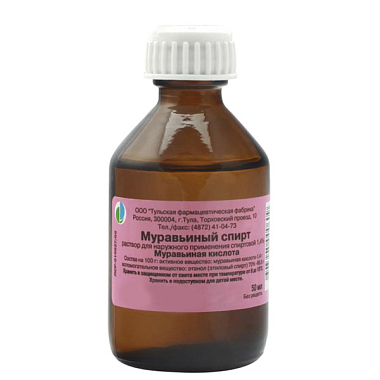 Купить Муравьиный спирт 1,4 % 50 мл раствор для наружного применения спиртовой