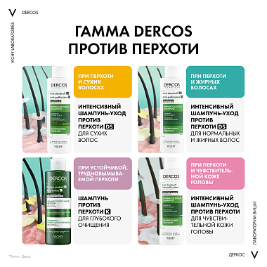 Купить Vichy Dercos DS 500 мл шампунь сменный блок против перхоти для нормальных и жирных волос