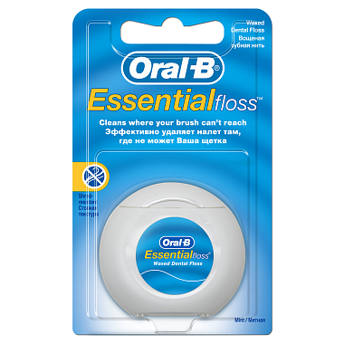Купить Oral-B Essential Floss 50 м вощеная зубная нить с ментолом