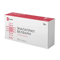 Купить: Эналаприл Велфарм 20 мг 20 шт таблетки