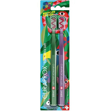 Купить Curaprox Ultrasoft Duo Recycled 2024 2 шт лимитированный набор ультрамягких зубных щеток