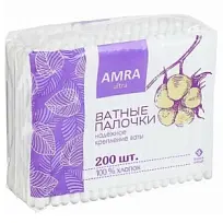 Купить: Амра 200 шт ватные палочки пакет