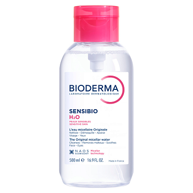 Купить Bioderma Sensibio H2O 500 мл 1 шт мицеллярная вода очищающая флакон-помпа
