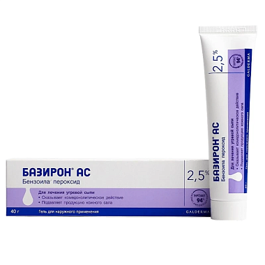 Купить Базирон АС 2,5 % 40 г гель