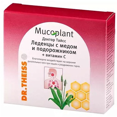 Купить Доктор Тайсс 50 г леденцы от кашля витамин C мед и подорожник