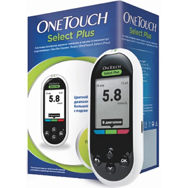 Купить OneTouch Select Plus глюкометр система контроля уровня глюкозы в крови портативная