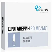 Купить: Дротаверин 20 мг / мл ампулы 2 мл 10 шт раствор для внутривенного и внутримышечного введения