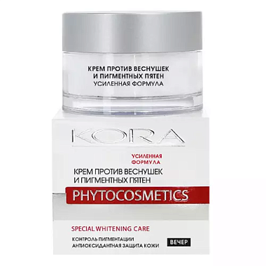 Купить Kora Phytocosmetics 50 мл крем против веснушек и пигментных пятен для лица шеи и области декольте