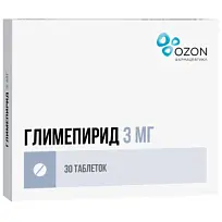 Купить: Глимепирид 3 мг 30 шт таблетки