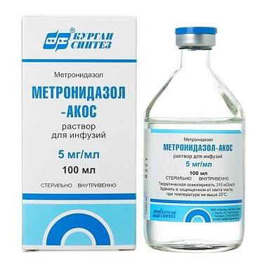 Купить Метронидазол-Акос 5 мг/мл 100 мл 1 шт раствор для инфузий