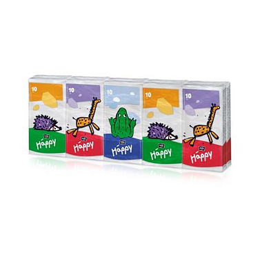 Купить Bella Baby Happy платки носовые 10шт №10 д/детей Звери