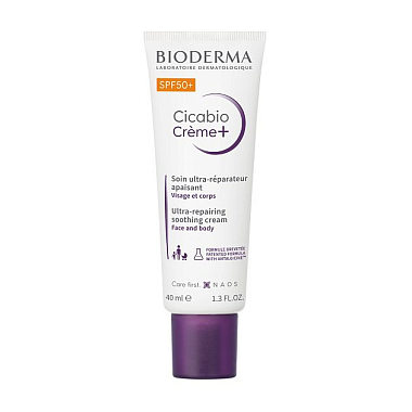 Купить Bioderma Cicabio Creme+ SPF 50+ 40 мл крем восстанавливающий и успокаивающий