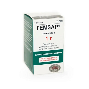Купить Гемзар 1 г 1 шт лиофилизат для приготовления раствора для инфузий флакон