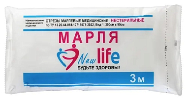 Купить New Life марля медицинская отрез 3 м х 90 см 