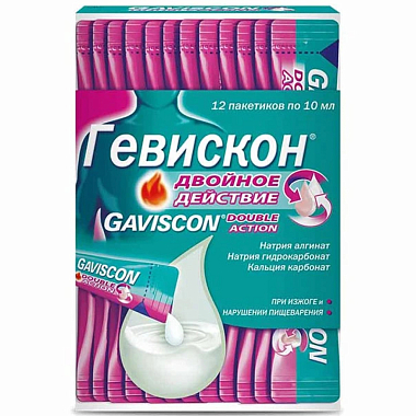 Купить Гевискон Двойное Действие 10 мл 12 шт суспензия для приема внутрь мята