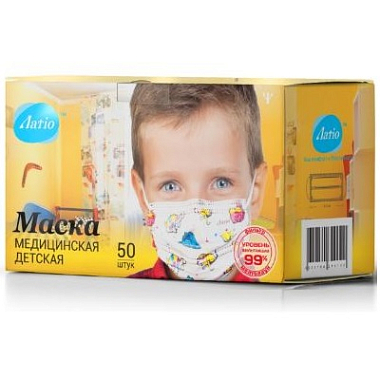 Купить Латио 50 шт маска медицинская для детей с рисунком