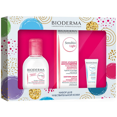 Купить Bioderma Sensibio набор вода мицелл очищ 100мл+ крем лайт 40мл + гидрабио сыв-ка 15