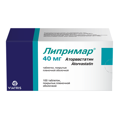 Купить Липримар 40 мг 100 шт таблетки покрытые пленочной оболочкой