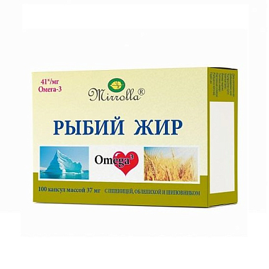 Купить Mirrolla Рыбий Жир с маслом пшеницы облепихи и шиповника 100 шт капсулы