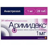 Купить: Аримидекс 1 мг 28 шт таблетки покрытые пленочной оболочкой