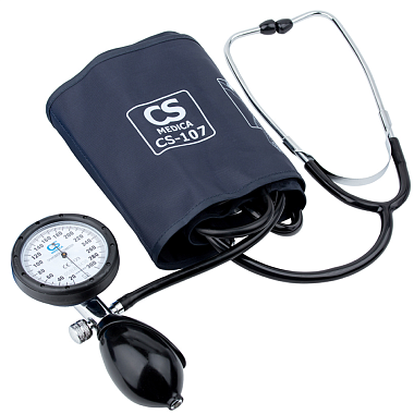 Купить CS Medica CS-107 тонометр механический на плечо со встроенным фонендоскопом и манжетой 22-38 см