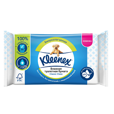 Купить Kleenex Classic Clean 42 шт бумага туалетная влажная