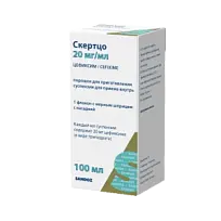 Купить: Скертцо 20 мг/мл 100 мл порошок для приготовления суспензии для приема внутрь + мерный шприц с насадкой