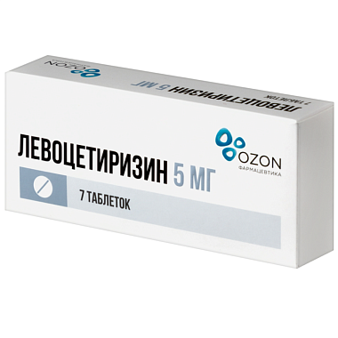 Купить Левоцетиризин 5 мг 7 шт таблетки покрытые пленочной оболочкой