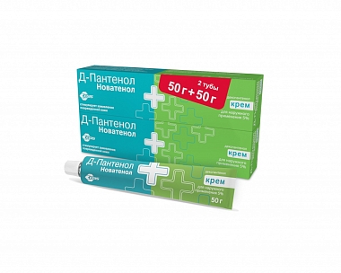 Купить Д-Пантенол Новатенол 5 % 50 г 2 шт крем для наружного применения