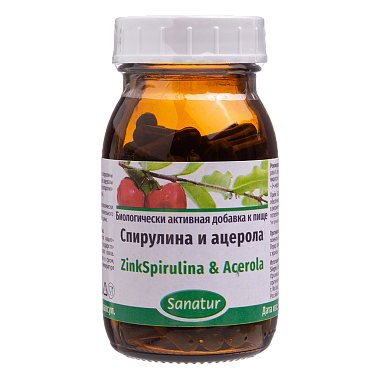 Купить Sanatur ZinkSpirulina & Acerola Спирулина и ацерола 550 мг 90 шт